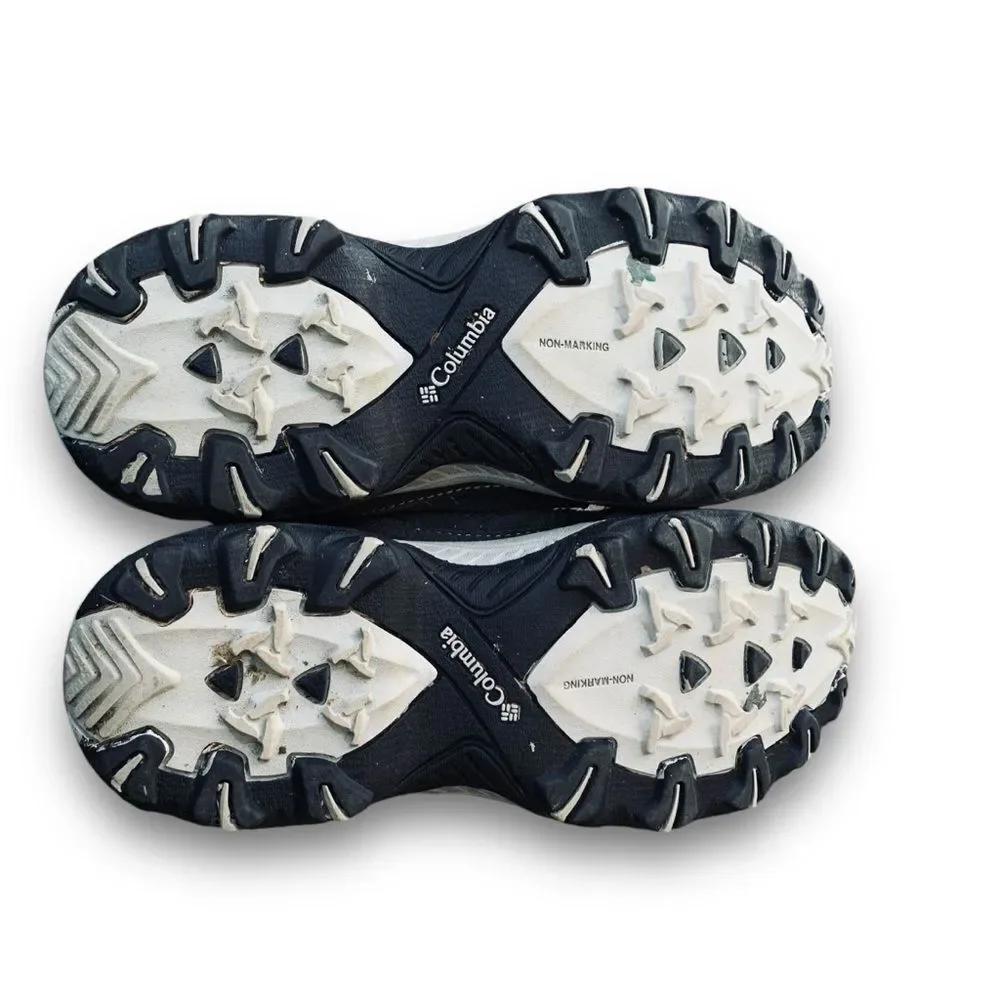 Columbia Kids Gray White and Red Athletic Trail Shoes